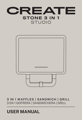 CREATE Stone 3-In-1 Studio Sandwich Grill and Waffle Machine Manual del  usuario