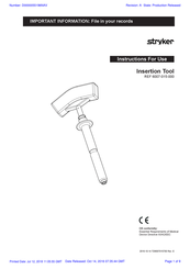 Stryker 6007-015-000 Instructions For Use Manual