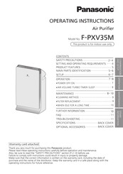 Panasonic F-PXV35MADL Operating Instructions Manual