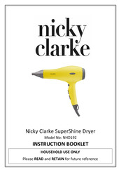 Nicky Clarke SuperShine NHD192 Instruction Booklet