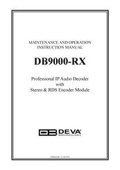 DEVA Broadcast DB9000-RX Maintenance And Operation Instruction Manual