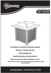 Outsunny 867-122V00 Assembly Instruction Manual
