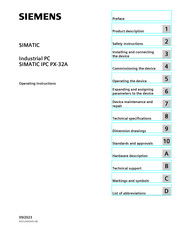 Siemens SIMATIC IPC PX-32A Operating Instructions Manual
