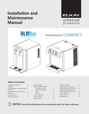 Elkay BLUBAR COUNTERTOP DSBCF180K Installation And Maintenance Manual