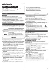 Oriental motor 2RK6GN-CW2MB Operating Manual