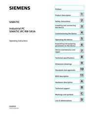 Siemens SIMATIC IPC RW-543A Operating Instructions Manual