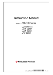 Matsusada Precision R4GT Series Instruction Manual