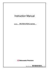 Matsusada Precision REK Series Instruction Manual