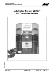 Lincoln industrial QLS 321 Owner's Manual