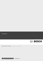 Bosch HBA58B9 0B Series Instruction Manual