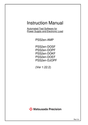Matsusada Precision PSS2en-DOKF Instruction Manual