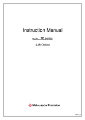 Matsusada Precision TB Series Instruction Manual