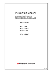 Matsusada Precision PSS2-SRK Instruction Manual