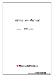Matsusada Precision PBR Series Instruction Manual