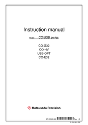 Matsusada Precision CO Series Instruction Manual
