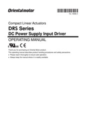 Oriental motor DRS Series Operating Manual