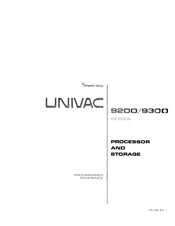 Sperry Rand UNIVAC 9200 Series Programmer's Reference Manual