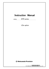 Matsusada Precision EPR Series Instruction Manual