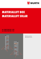 Würth MATERIALLIFT SOLAR Operating Instructions Manual