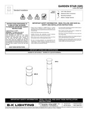 B-K Lighting GARDEN STAR Standard Installation