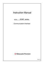 Matsusada Precision DOKF Series Instruction Manual
