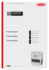Fronius Ohmpilot Operating Instructions Manual