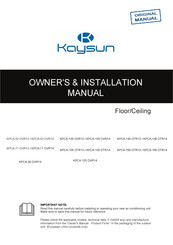 Kaysun KPCA-90 DVR14 Owners & Installation Manual