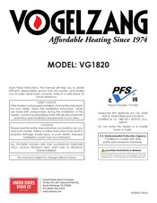 United States Stove VOGELZANG VG1820 Manual
