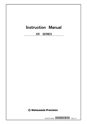 Matsusada Precision XR Series Instruction Manual