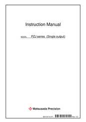 Matsusada Precision PZJ Series Instruction Manual