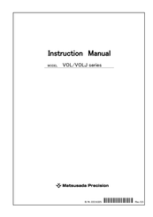 Matsusada Precision VOL Series Instruction Manual