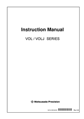 Matsusada Precision VOL Series Instruction Manual