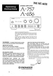 Pioneer A-656 Operating Instructions Manual