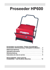 Prodana Seeds Proseeder HP600 Operating Instructions Manual