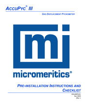 Micromeritics ACCUPYC III Pre-Installation Instructions