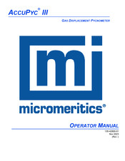 Micromeritics ACCUPYC III Operator's Manual