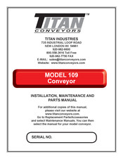 Titan 109 Installation, Maintenance, And Parts Manual