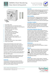 Legrand tynetec ZXT832 Quick Start Manual