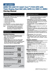 Advantech AIMB-786 Startup Manual