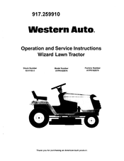 Western Auto Wizard AYP9182B79 Operation And Service Instructions Manual