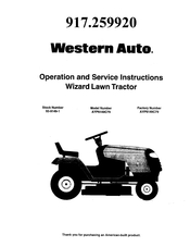 Western Auto Wizard AYP9149C79 Operation And Service Instructions Manual