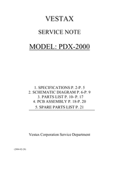Vestax PDX-2000 Service Note