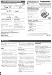 Panasonic SLSW205 - PORT. COMPACT DISC Operating Instructions Manual