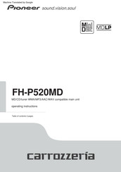 Pioneer Carrozzeria FH-P520MD Operating Instructions Manual