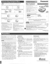 Panasonic SLS222 - PORT. CD-LOW P Operating Instructions Manual