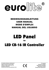 EuroLite LED Panel for LED CB-16 IR Controller User Manual