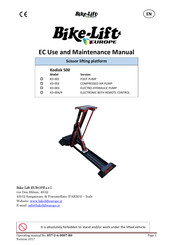 Bike-Lift KD-001 Use And Maintenance Manual