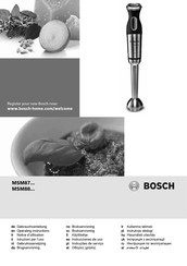 Bosch MSM881 1 Series Operating Instructions Manual