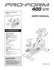 ICON Health & Fitness PRO-FORM 400 SPX User Manual