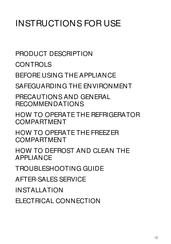 Atag KS30122B Instructions For Use Manual
